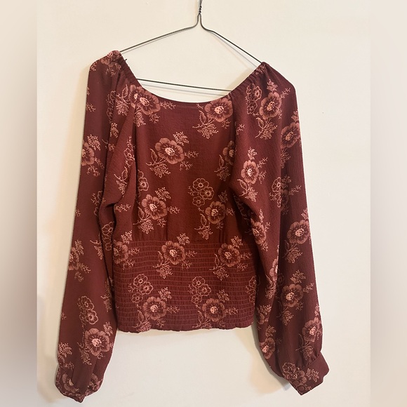 MADEWELL Preston Puff-Sleeve Top in Letterpress Floral STAINED MAHOGANY MEDIUM - Picture 9 of 9